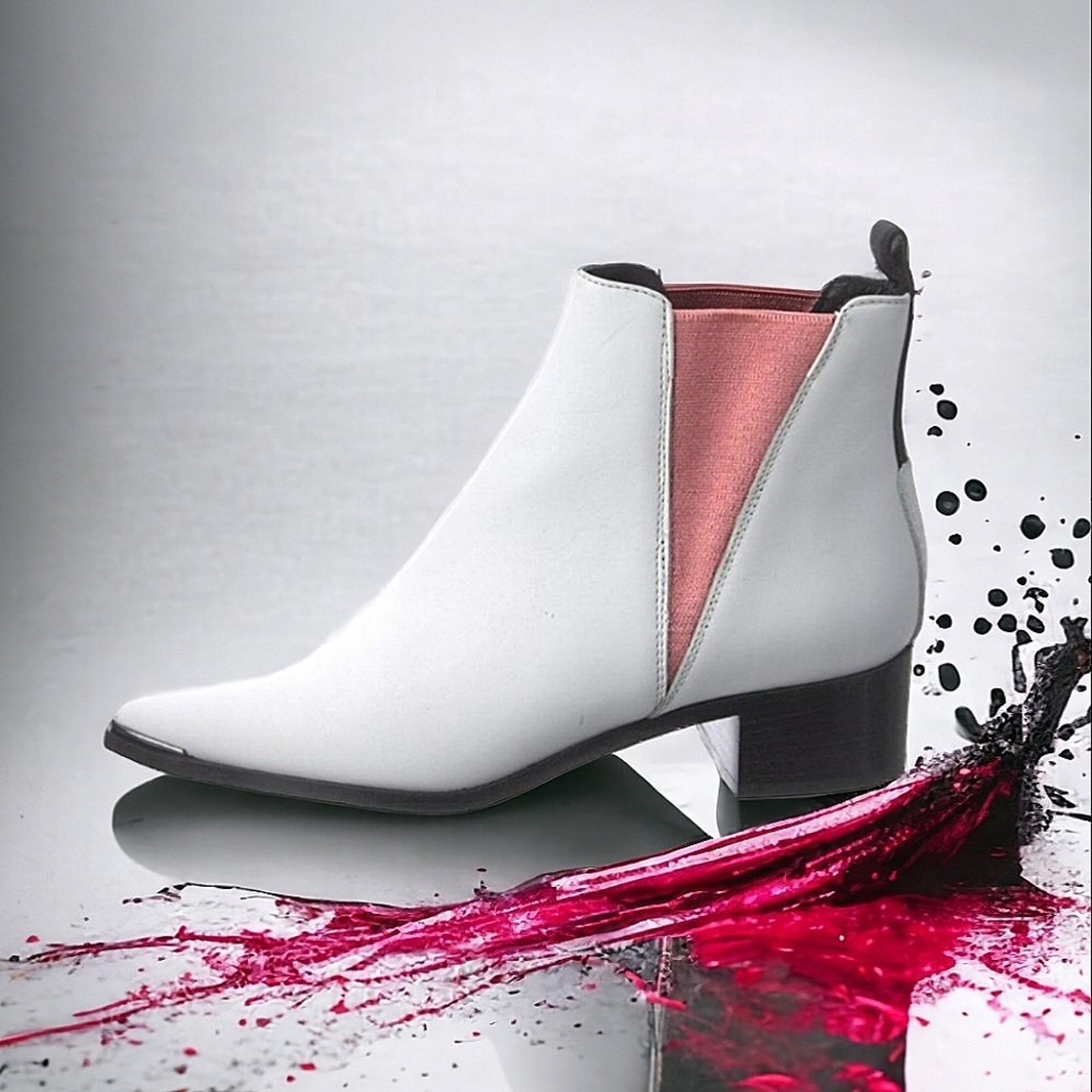 Acne Studio's White Ankle Boots. Size 37